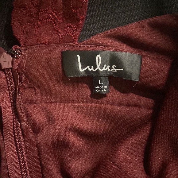 Lulu’s Burgundy Dress Size L - Picture 5 of 6